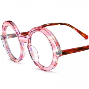 multicolor Mosaic round acetate frames