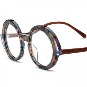 multicolor Mosaic round acetate frames