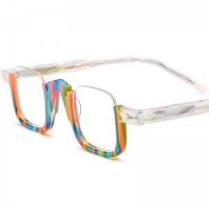 Zeelool Timber frame half-frame glasses