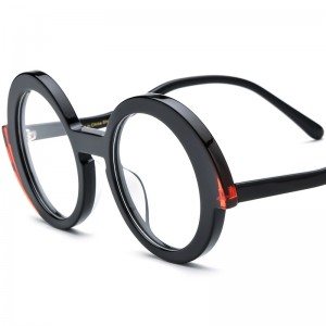 multicolor Mosaic round acetate frames