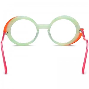 multicolor Mosaic round acetate frames