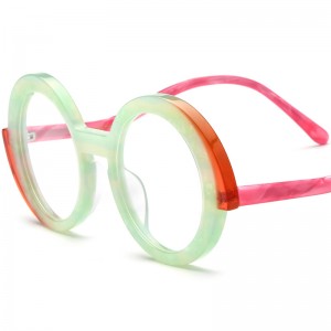 multicolor Mosaic round acetate frames