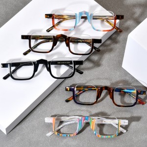 Zeelool Timber frame half-frame glasses