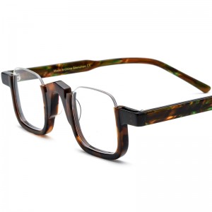 Zeelool Timber frame half-frame glasses