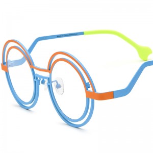 Multicolor pure titanium round spectacle frames