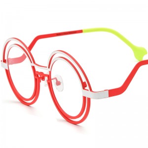 Multicolor pure titanium round spectacle frames