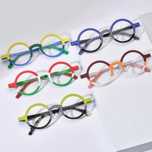 Color pure titanium round spectacle frame