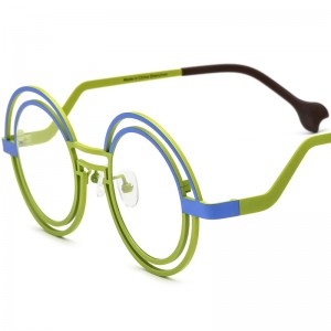 Multicolor pure titanium round spectacle frames