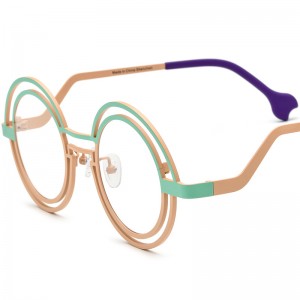 Multicolor pure titanium round spectacle frames