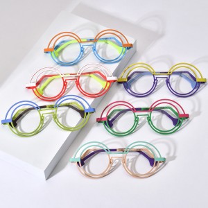 Multicolor pure titanium round spectacle frames