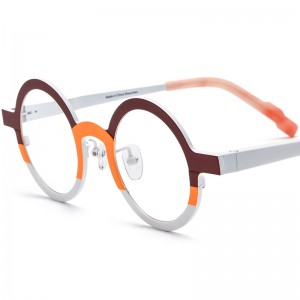 Color pure titanium round spectacle frame