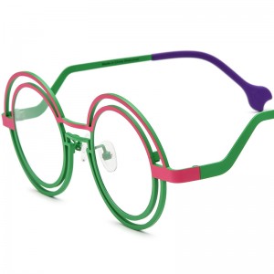 Multicolor pure titanium round spectacle frames