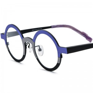 Color pure titanium round spectacle frame