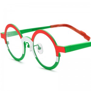 Color pure titanium round spectacle frame