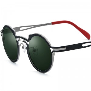 Color pure titanium sunglasses round sunglasses