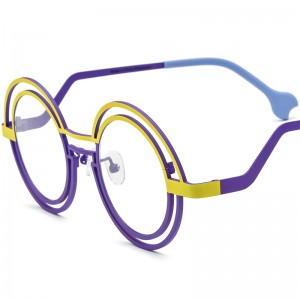 Multicolor pure titanium round spectacle frames